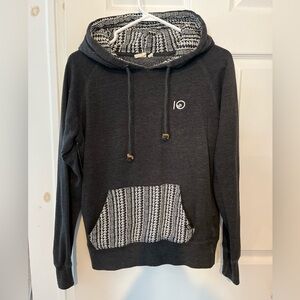 10 Tree Grey Hoodie with Patterned Accents